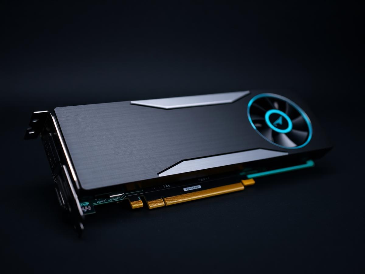 Professional workstation GPU on a dark background